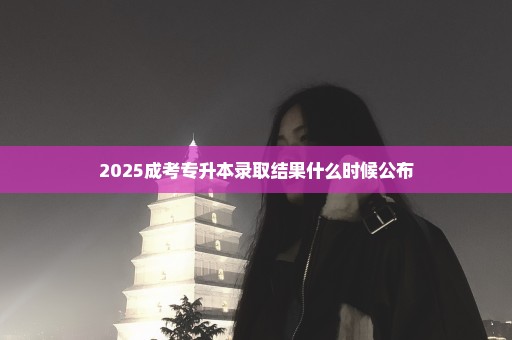 2025成考专升本录取结果什么时候公布