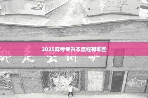 2025成考专升本流程有哪些