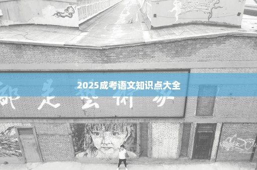 2025成考语文知识点大全