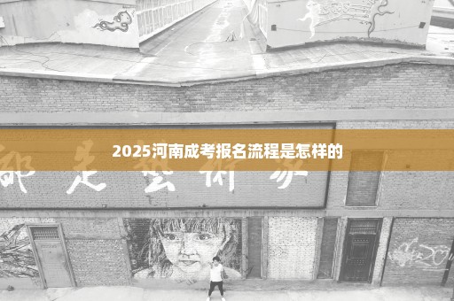 2025河南成考报名流程是怎样的