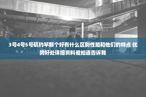 3号4号5号矶钓竿那个好有什么区别性能和他们的特点 优势好处详细资料谁知道告诉我