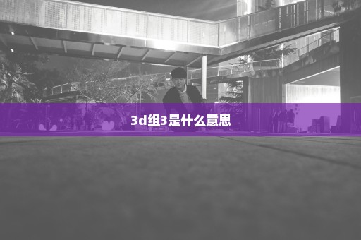 3d组3是什么意思