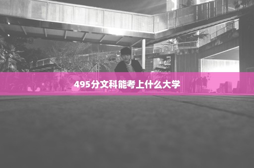 495分文科能考上什么大学