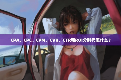 CPA、CPC、CPM、CVR、CTR和ROI分别代表什么？