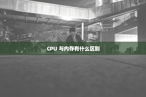 CPU 与内存有什么区别