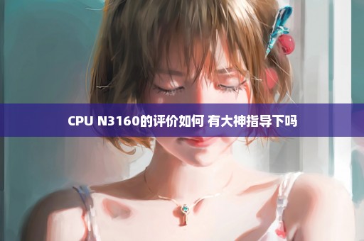 CPU N3160的评价如何 有大神指导下吗