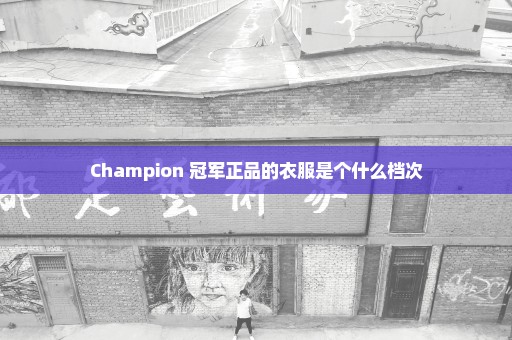 Champion 冠军正品的衣服是个什么档次