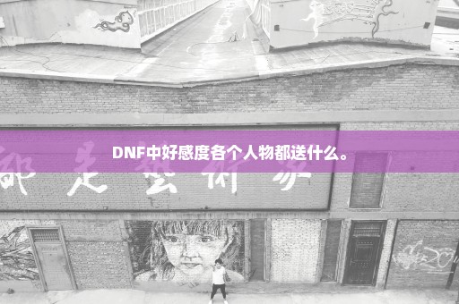 DNF中好感度各个人物都送什么。