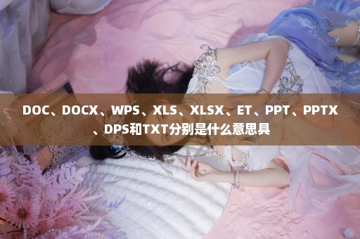 DOC、DOCX、WPS、XLS、XLSX、ET、PPT、PPTX、DPS和TXT分别是什么意思具