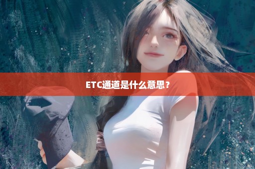 ETC通道是什么意思？