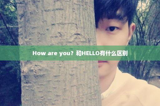 How are you？和HELLO有什么区别