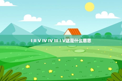 I II V IV IV III I V这是什么意思