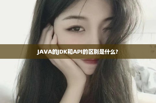 JAVA的JDK和API的区别是什么?