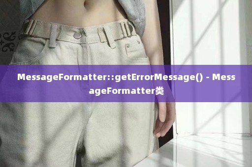 MessageFormatter::getErrorMessage() - MessageFormatter类