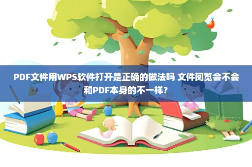 PDF文件用WPS软件打开是正确的做法吗 文件阅览会不会和PDF本身的不一样？