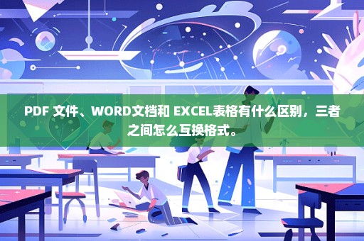 PDF 文件、WORD文档和 EXCEL表格有什么区别，三者之间怎么互换格式。