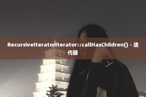 RecursiveIteratorIterator::callHasChildren() - 迭代器