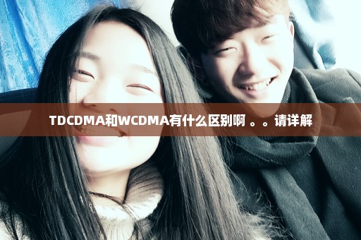 TDCDMA和WCDMA有什么区别啊 。。请详解