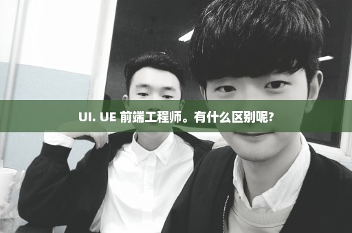 UI. UE 前端工程师。有什么区别呢?