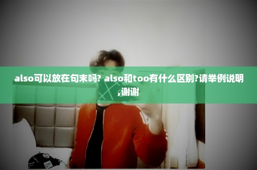 also可以放在句末吗? also和too有什么区别?请举例说明,谢谢