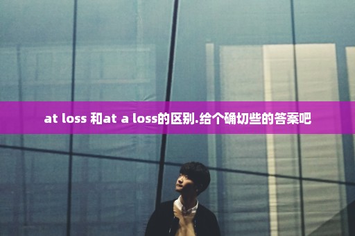 at loss 和at a loss的区别.给个确切些的答案吧