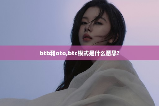 btb和oto,btc模式是什么意思?