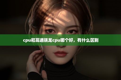 cpu和高通骁龙cpu哪个好，有什么区别