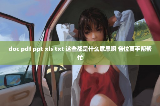 doc pdf ppt xls txt 这些都是什么意思啊 各位高手帮帮忙