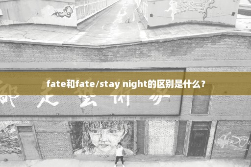 fate和fate/stay night的区别是什么？