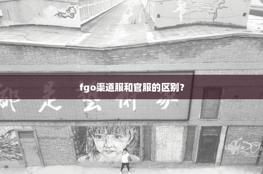 fgo渠道服和官服的区别？