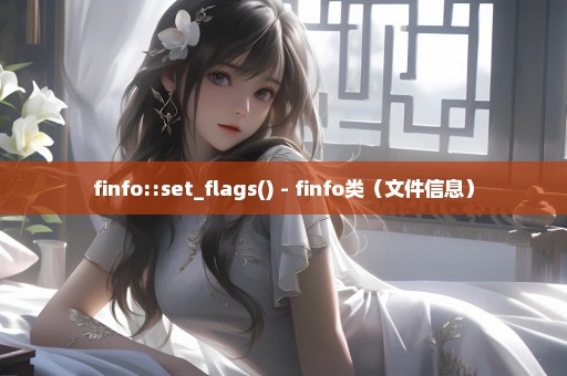 finfo::set_flags() - finfo类（文件信息）