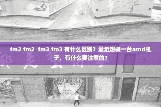 fm2 fm2+ fm3 fm3+有什么区别？最近想装一台amd机子，有什么要注意的？