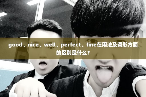 good、nice、well、perfect、fine在用法及词形方面的区别是什么？