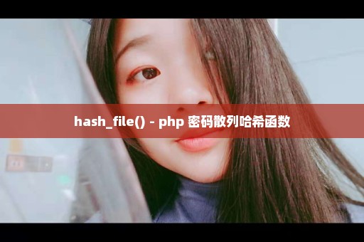 hash_file() - php 密码散列哈希函数