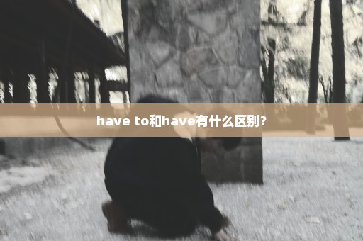 have to和have有什么区别？