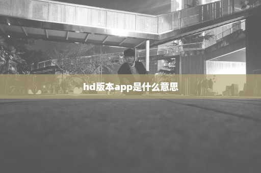 hd版本app是什么意思