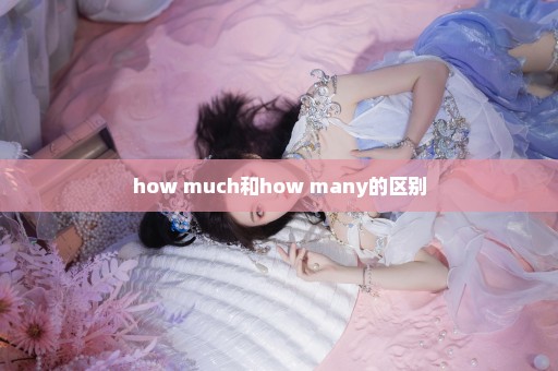 how much和how many的区别