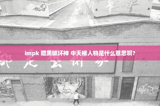 impk 暗黑破坏神 中天梯人物是什么意思啊？