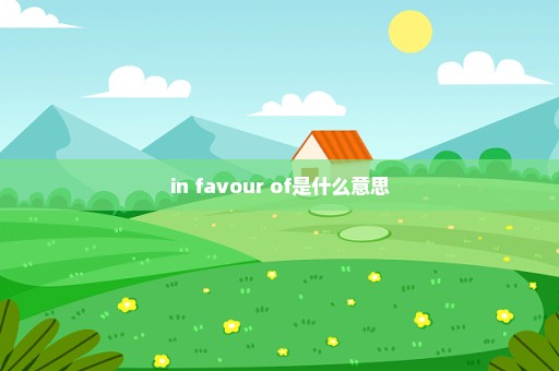 in favour of是什么意思