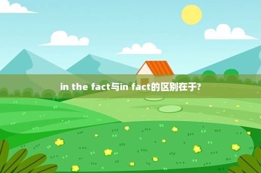 in the fact与in fact的区别在于?