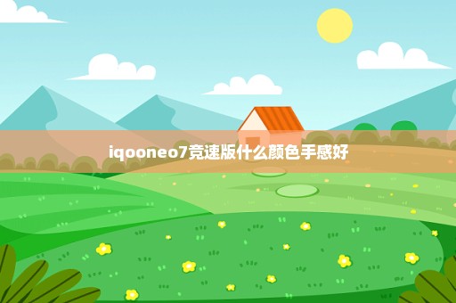 iqooneo7竞速版什么颜色手感好