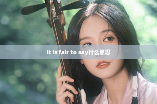 it is fair to say什么意思