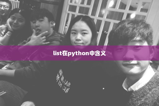 list在python中含义