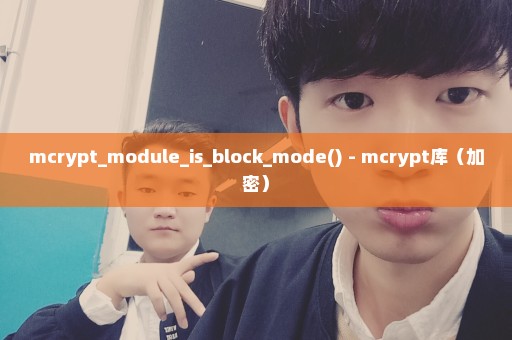 mcrypt_module_is_block_mode() - mcrypt库（加密）