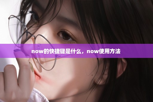 now的快捷键是什么，now使用方法 