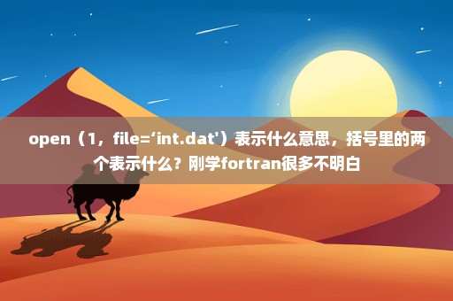 open（1，file=‘int.dat'）表示什么意思，括号里的两个表示什么？刚学fortran很多不明白