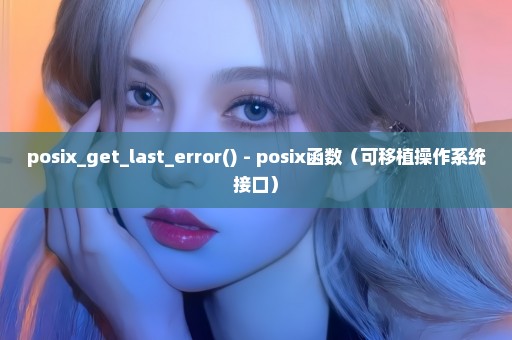 posix_get_last_error() - posix函数（可移植操作系统接口）