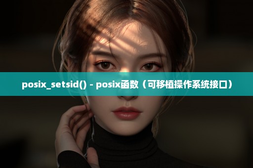 posix_setsid() - posix函数（可移植操作系统接口）