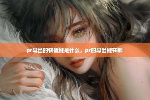 pr导出的快捷键是什么，pr的导出键在哪 