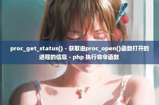 proc_get_status() - 获取由proc_open()函数打开的进程的信息 - php 执行命令函数